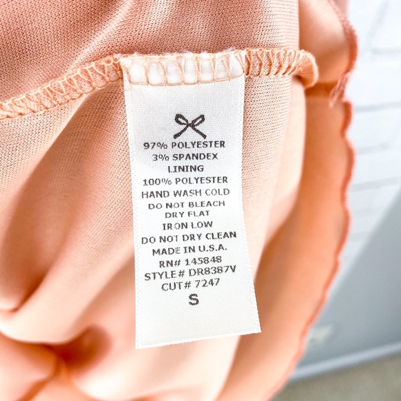 Everly Peach Floral Babydoll Dress - Picture 3 of 6